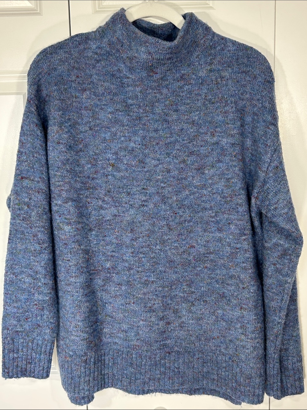 Well Worn Blue Flecked Cowl Sweater
